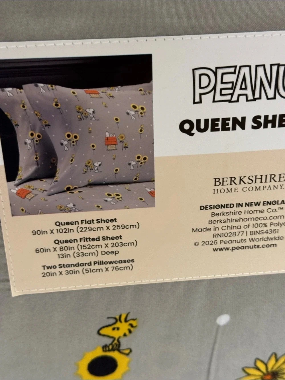 Peanuts queen sheet